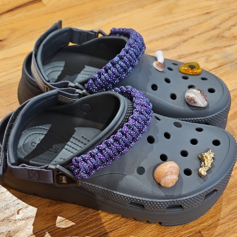 Aries Crocs Gray with Purple Strap